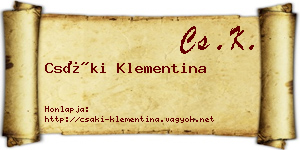Csáki Klementina névjegykártya